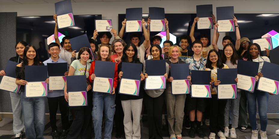 2024 Summer Planning Academy graduates pose with Mayor Becky Erickson, City of Poulsbo and PSRC President.